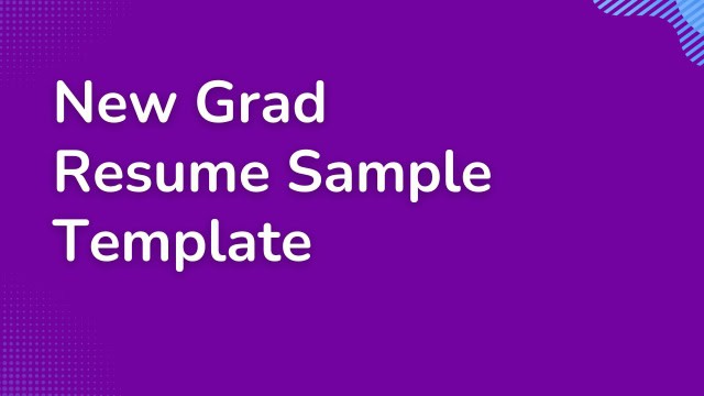 New Grad Resume Sample Template New Grad Resume Sample Template