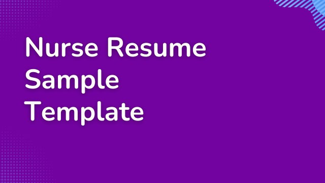 Nurse Resume Sample Template Nurse Resume Sample Template